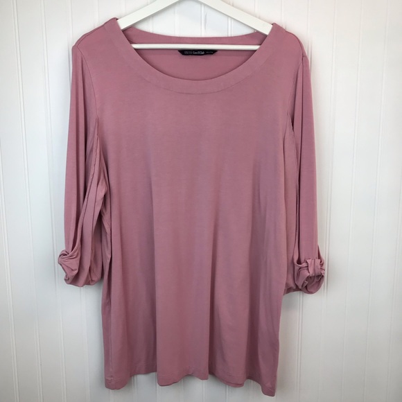 Coco Y Club Light Dusty Pink Tunic Top XXL, Scoop Neck, Cute Sleeves - Picture 2 of 9